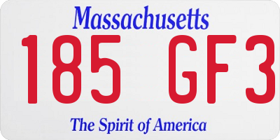 MA license plate 185GF3