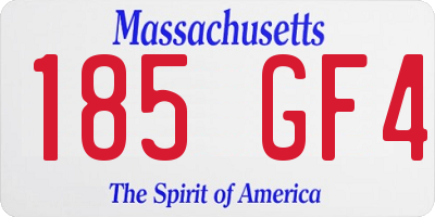 MA license plate 185GF4