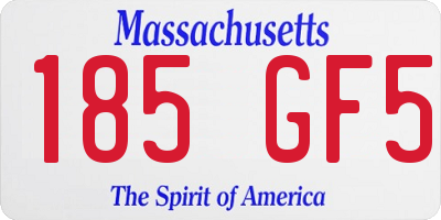 MA license plate 185GF5