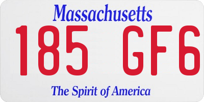 MA license plate 185GF6