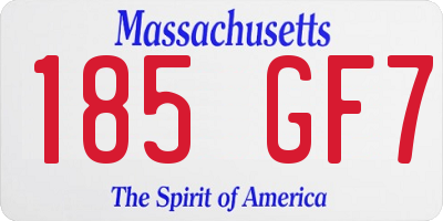MA license plate 185GF7