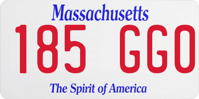 MA license plate 185GG0