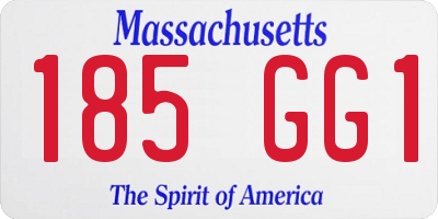 MA license plate 185GG1