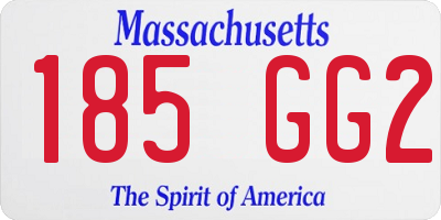 MA license plate 185GG2