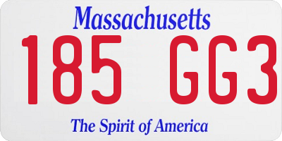 MA license plate 185GG3