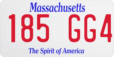 MA license plate 185GG4