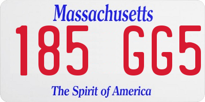 MA license plate 185GG5