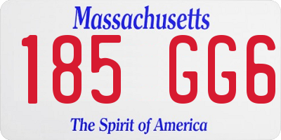 MA license plate 185GG6