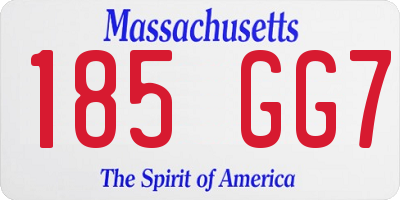 MA license plate 185GG7