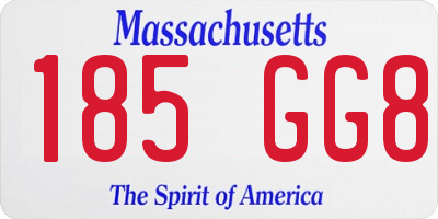 MA license plate 185GG8