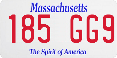 MA license plate 185GG9