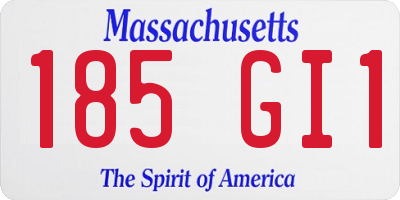MA license plate 185GI1