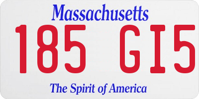 MA license plate 185GI5