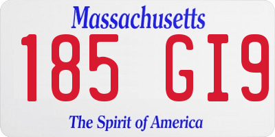MA license plate 185GI9