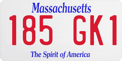 MA license plate 185GK1