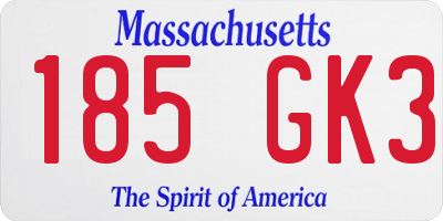 MA license plate 185GK3