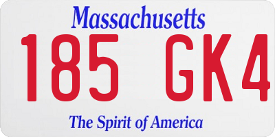 MA license plate 185GK4