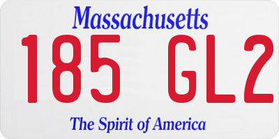 MA license plate 185GL2