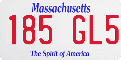 MA license plate 185GL5