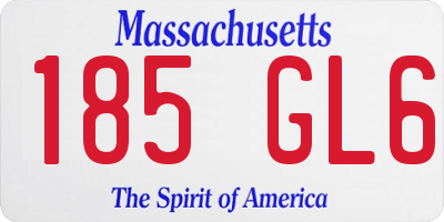MA license plate 185GL6
