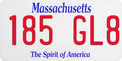 MA license plate 185GL8
