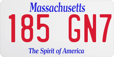 MA license plate 185GN7
