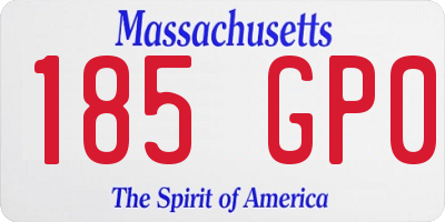 MA license plate 185GP0