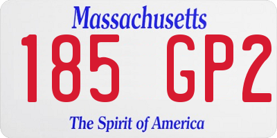 MA license plate 185GP2