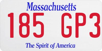 MA license plate 185GP3