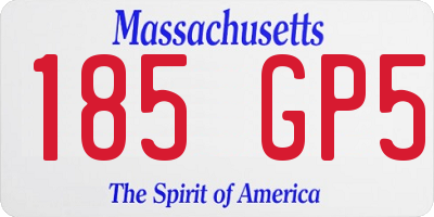MA license plate 185GP5