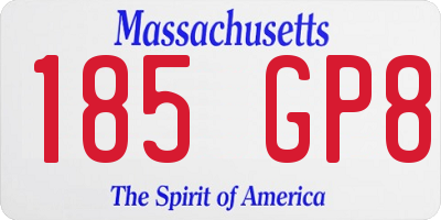MA license plate 185GP8