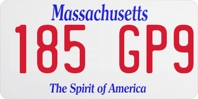 MA license plate 185GP9