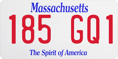 MA license plate 185GQ1