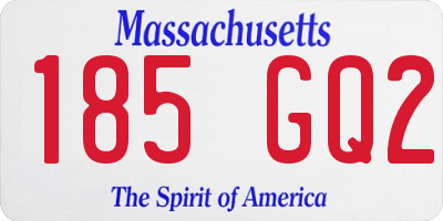 MA license plate 185GQ2