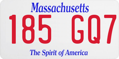 MA license plate 185GQ7