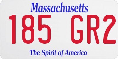 MA license plate 185GR2