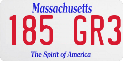 MA license plate 185GR3