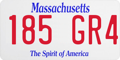 MA license plate 185GR4