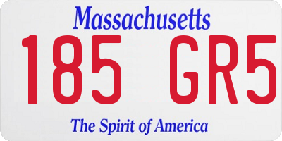 MA license plate 185GR5