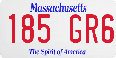 MA license plate 185GR6