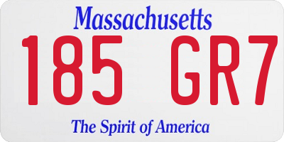 MA license plate 185GR7