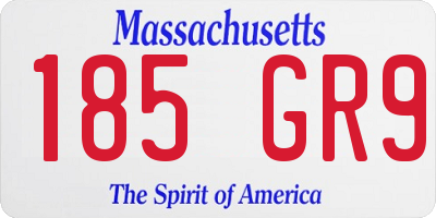 MA license plate 185GR9