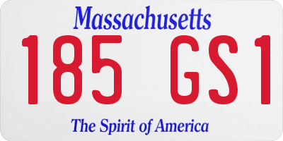 MA license plate 185GS1