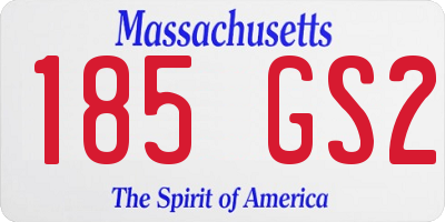 MA license plate 185GS2