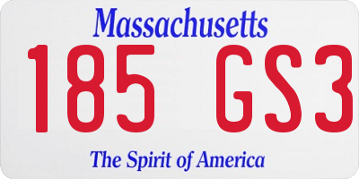 MA license plate 185GS3