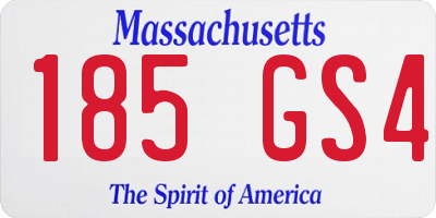 MA license plate 185GS4