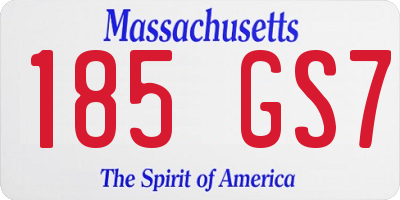 MA license plate 185GS7