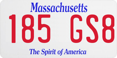 MA license plate 185GS8