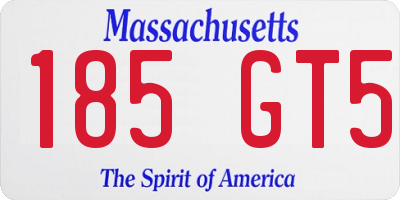 MA license plate 185GT5