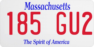 MA license plate 185GU2